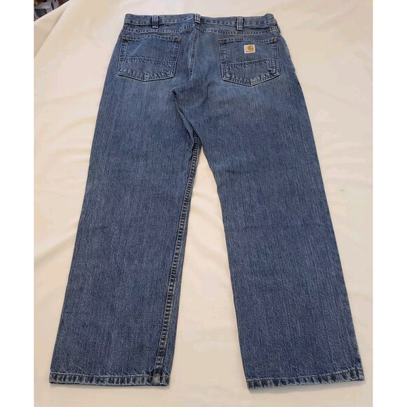 Carhartt Mens Relaxed Fit Jeans 36x30 Medium Blue Denim Workwear Street EUC - Picture 3 of 8